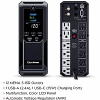 CyberPower Intelligent LCD UPS CP1500AVRLCD3 1500VA Mini-tower UPS