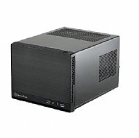SilverStone Technology Ultra Compact Mini-ITX Computer Case with Solid Faux Aluminum Front Panel in Black SG13B-Q